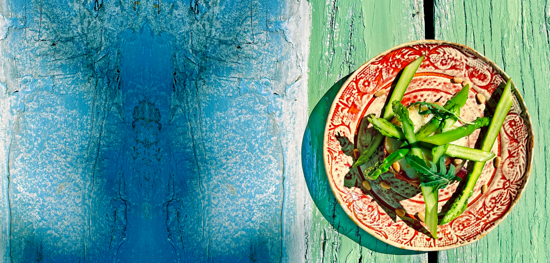 Gratin with green asparagus and Parma ham