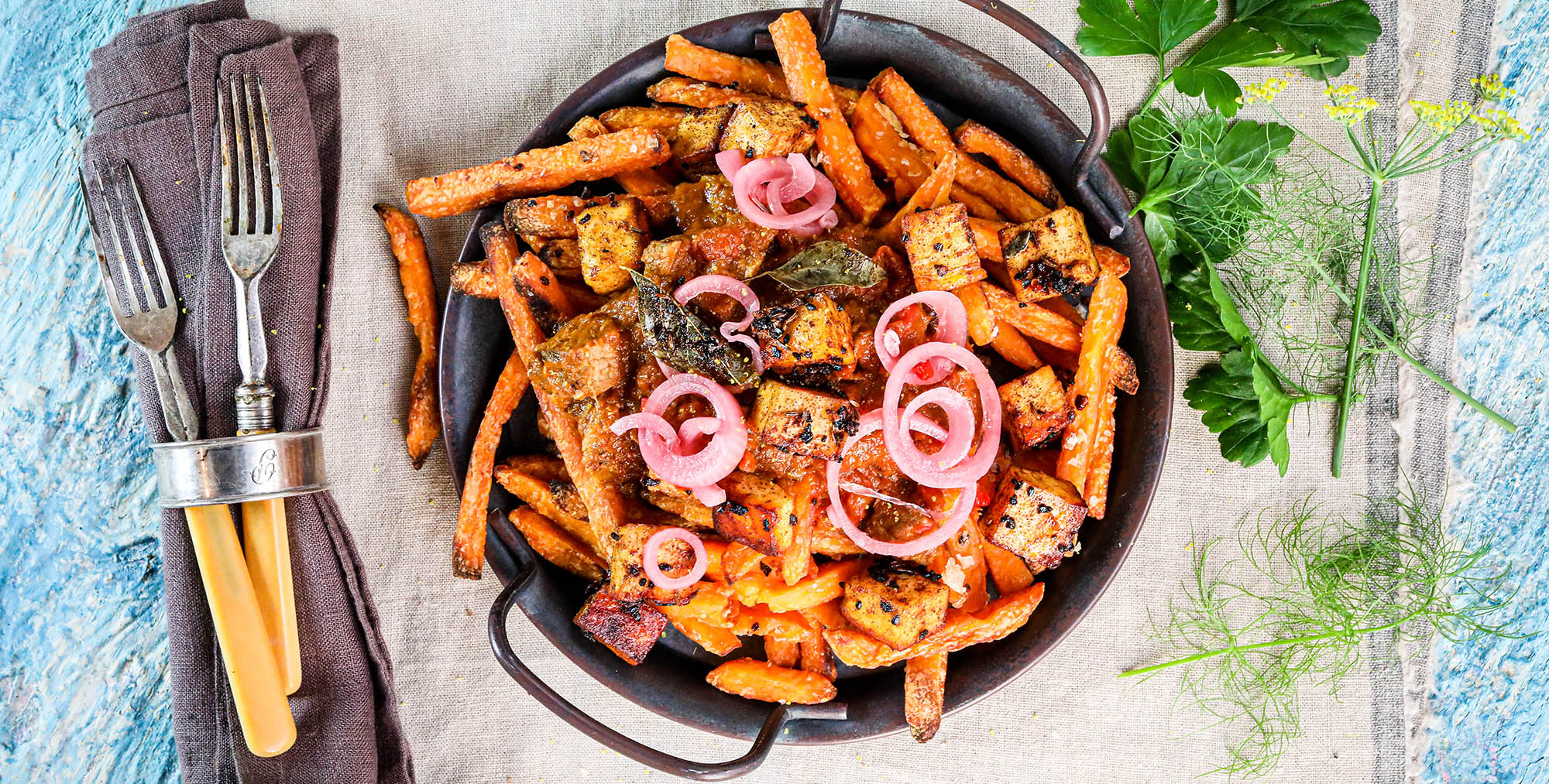 Masala Sweet Potato Fries with Garlic Salt